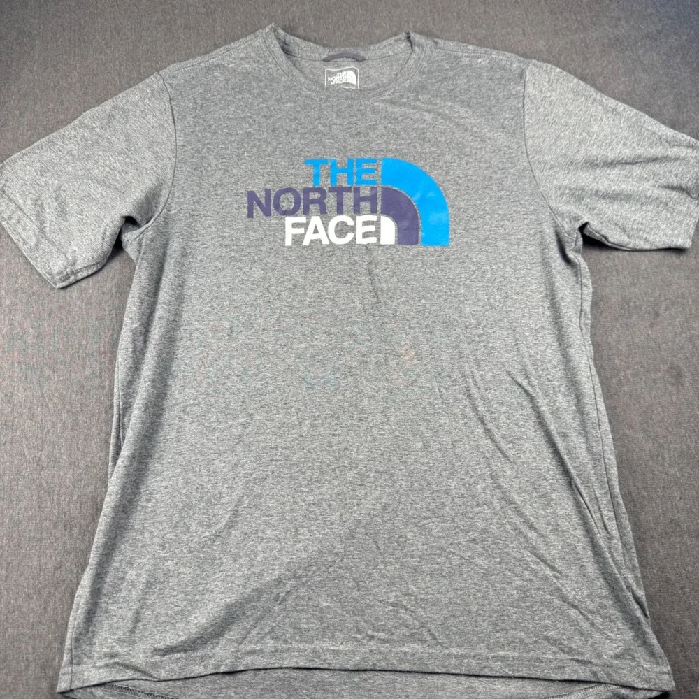 The North Face Mens Small Gray Short Sleeve Graphic Logo T-Shirt‎ Heathered S